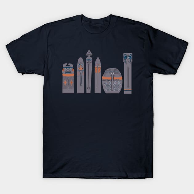 Tikis of Adventureland T-Shirt by Lunamis